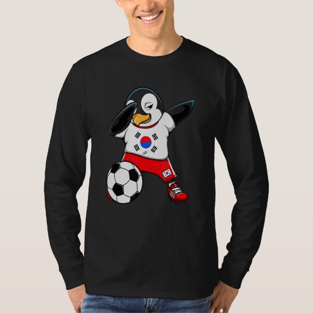 Camiseta Dabbing Penguin South Korea Soccer Fan Jersey Foot (Frente)