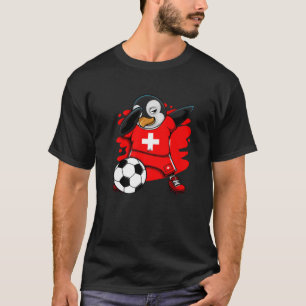 Camiseta Dabbing Penguin Suiça Soccer Fan Jersey Foot