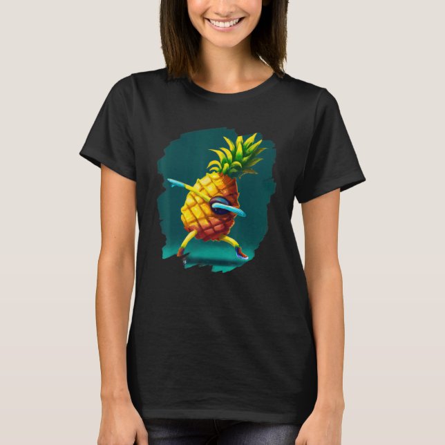 Camiseta Dabbing Pineapple Aloha Sunglasses Beach Dance Haw (Frente)