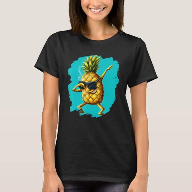 Camiseta Dabbing Pineapple Aloha Sunglasses Beach Dance Haw (Frente)