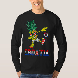 Camiseta Dabbing Pineapple Croácia Flag Hrvatska So