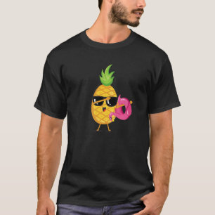 Camiseta Dabbing Pineapple Flamingo Float Aloha Beaches Haw