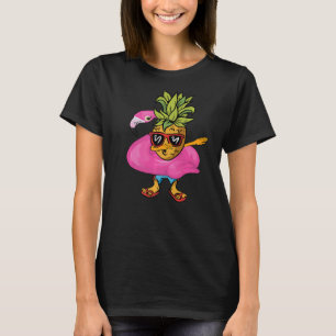Camiseta Dabbing Pineapple Flamingo Tropical Aloha Beach Ha
