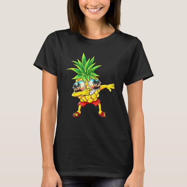 Camiseta Dabbing Pineapple Sunglass Aloha Beaches Hawaii (Frente)