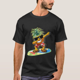 Camiseta Dabbing Pineapple Sunglass Surfboard Aloha Hawai