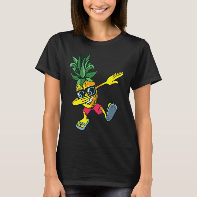 Camiseta Dabbing Pineapple Sunglasses  Pineapple Summer Bea (Frente)