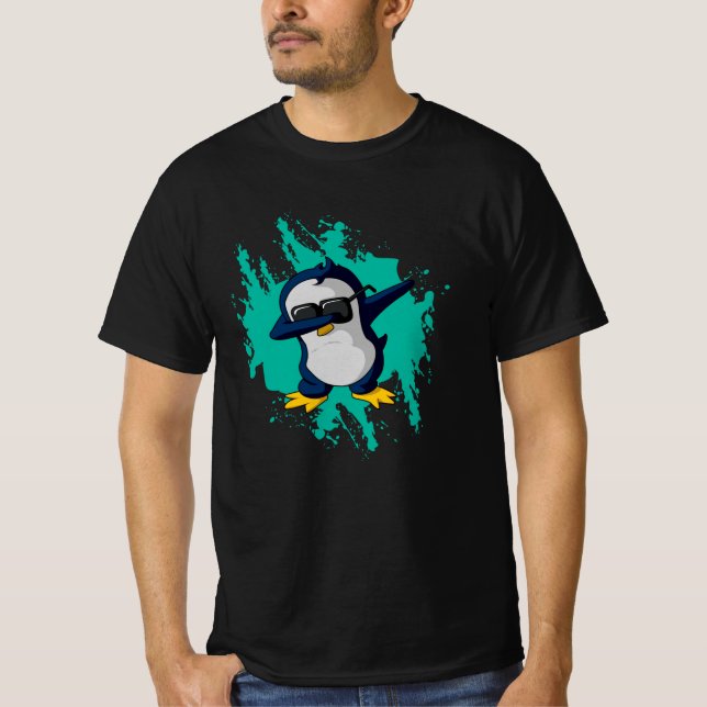 Camiseta Dabbing Pinguin Dab Frio Gift Ideia Legal (Frente)