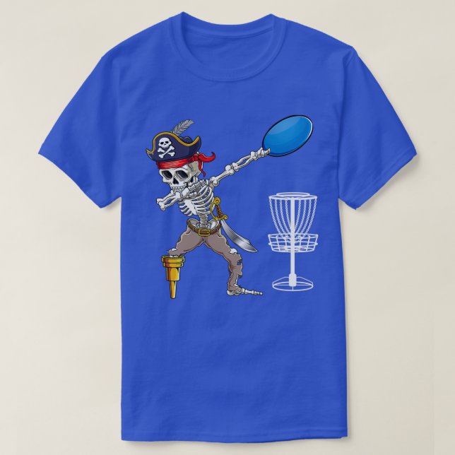 Camiseta Dabbing Pirate Skeleton Shirt Disco Legal Dom Golf (Frente do Design)
