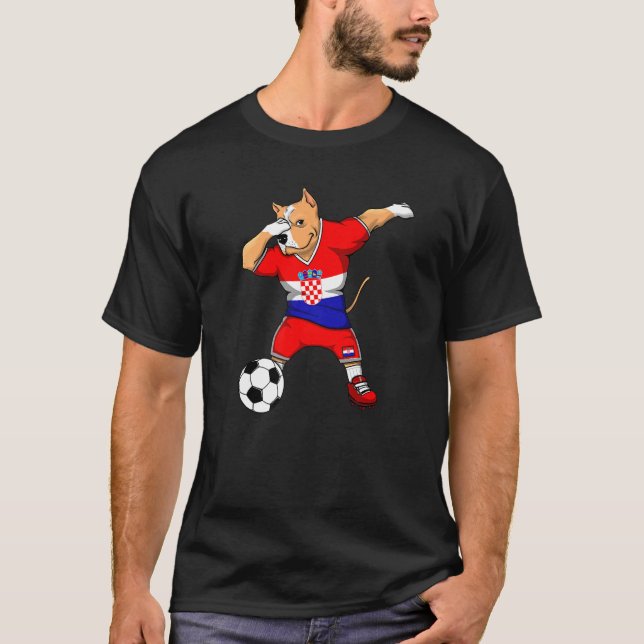 Camiseta Dabbing Pitbull Croácia Soccer Fans Jersey Croácia (Frente)