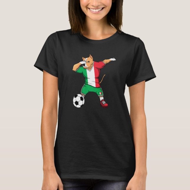 Camiseta Dabbing Pitbull Itália Soccer Fans Jersey Italiano (Frente)