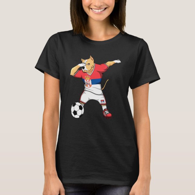 Camiseta Dabbing Pitbull Sérvia Soccer Fans Jersey Sérvio (Frente)