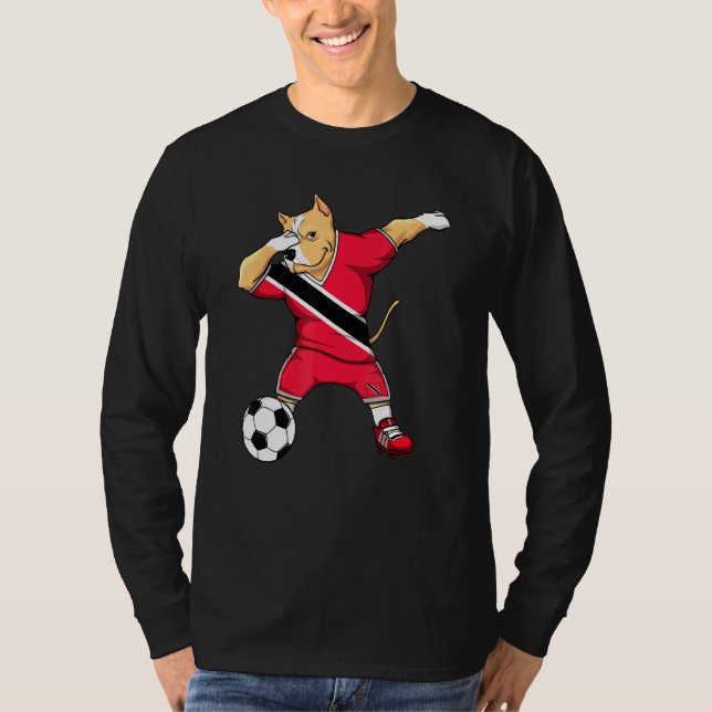 Camiseta Dabbing Pitbull Trinidad E Tobago Soccer Fãs Fo (Frente)