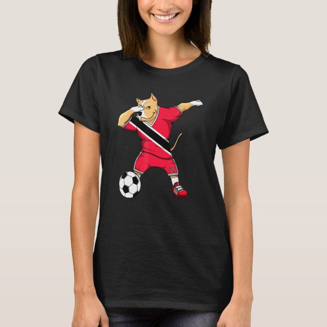 Camiseta Dabbing Pitbull Trinidad E Tobago Soccer Fãs Fo (Frente)