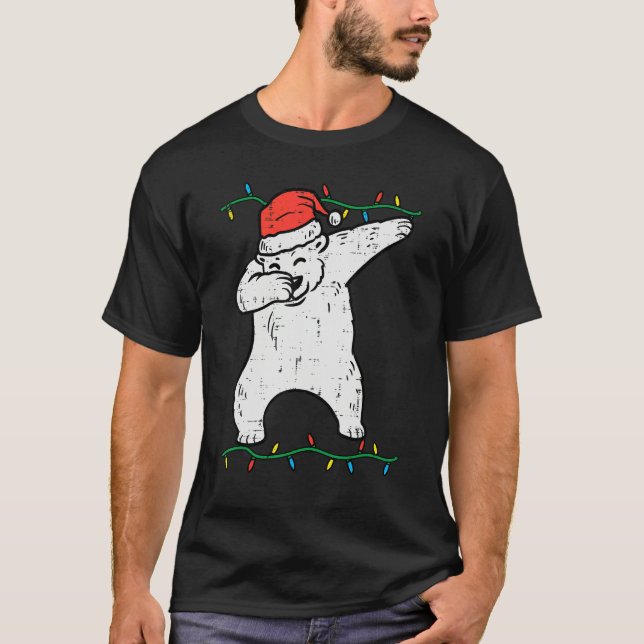 Camiseta Dabbing Polar Bear Dab Xmas Christmas Boys Kids Gi (Frente)