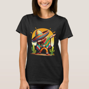 Camiseta Dabbing Poncho Mexicano Sombrero Dab Dança Cinco D