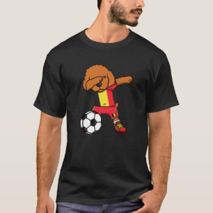 Camiseta Dabbing Poodle Dog Bélgica Soccer Fans Jersey Foo