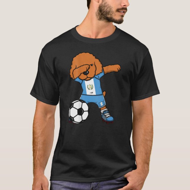 Camiseta Dabbing Poodle Dog Guatemala Soccer Fãs Jersey Fo (Frente)