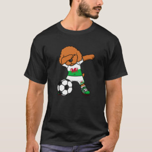 Camiseta Dabbing Poodle Dog Wales Soccer Fans Jersey