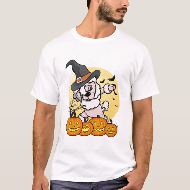 Camiseta Dabbing Poodle Halloween (Frente)