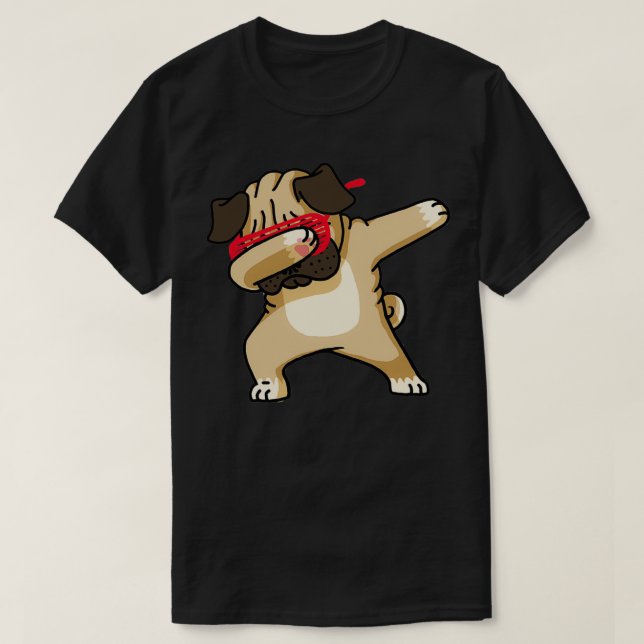 Camiseta Dabbing Pug engraçado hip hop t (Frente do Design)