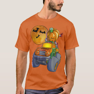 Camiseta Dabbing Pumpkin Face Jack O Lantern Monster Truck