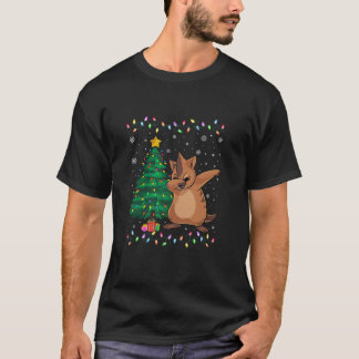 Camiseta Dabbing Quokka Xmas Tree Lights Ugly Christmas Swe