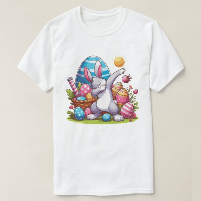 Camiseta Dabbing Rabbit Bunny Day Boys Girls Gift (Frente do Design)