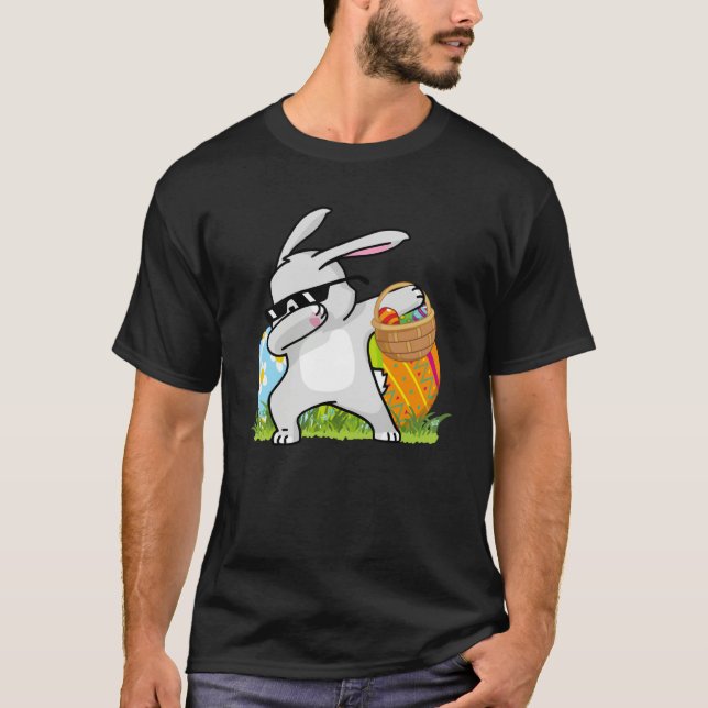 Camiseta Dabbing Rabbit Easter Day Eggs Bunny Dabbing Boys  (Frente)