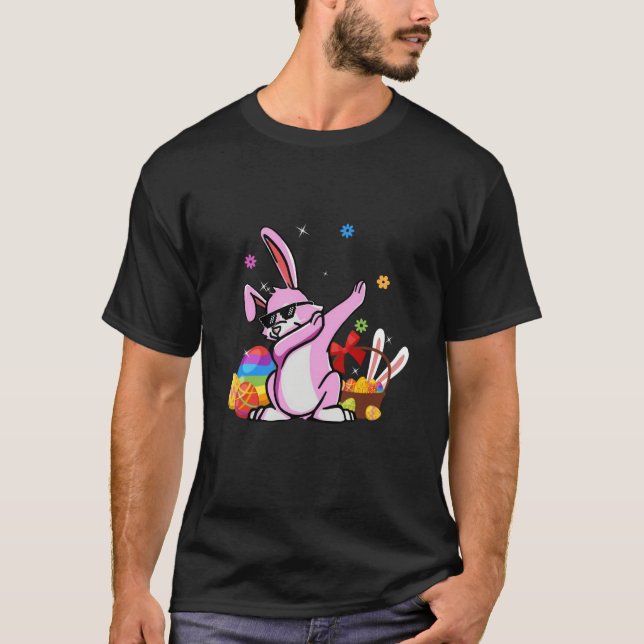 Camiseta Dabbing Rabbit Easter Day Eggs Dab Boys Girls Kids (Frente)