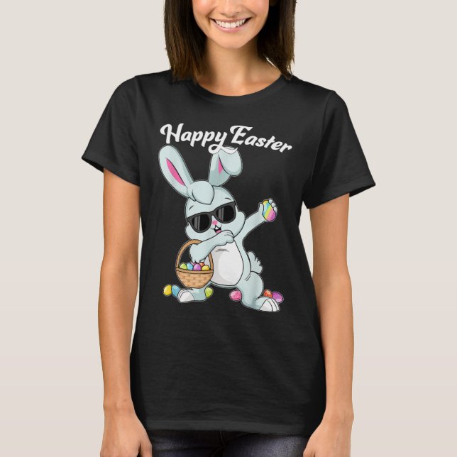 Camiseta Dabbing Rabbit Happy Easter Day Eggs Dab Boys Girl (Frente)