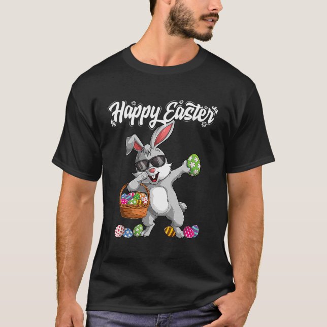 Camiseta Dabbing Rabbit Páscoa Day Ovos Dab Bunny (Frente)