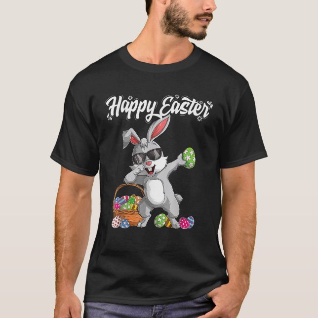Camiseta Dabbing Rabbit Páscoa Day Ovos Dab Bunny (Frente)