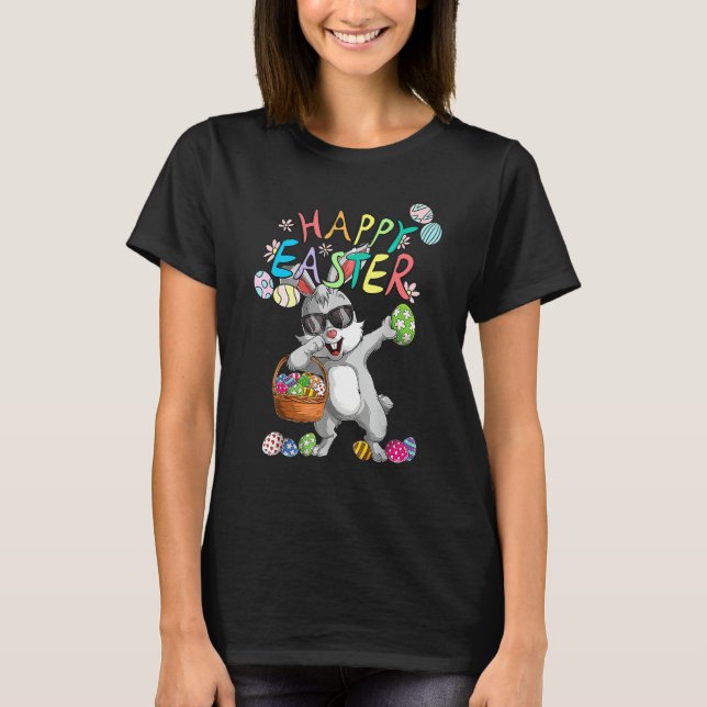 Camiseta Dabbing Rabbit Páscoa Day Ovos Dab Bunny Happy Eas (Frente)