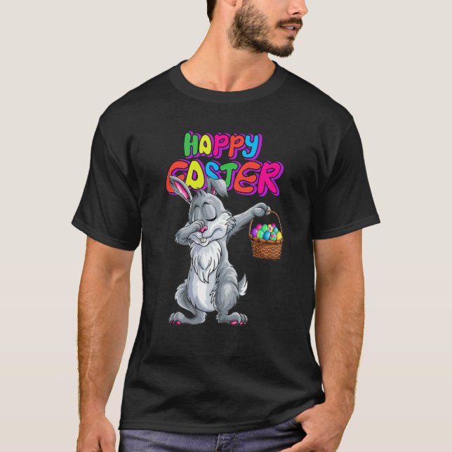 Camiseta Dabbing Rabbit Páscoa Day Ovos Dab Bunny Happy Eas (Frente)
