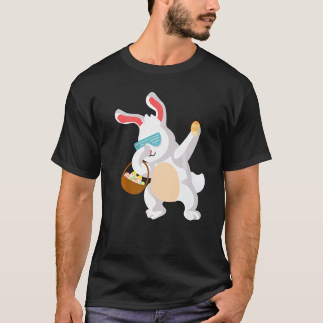 Camiseta Dabbing Rabbit Páscoa Day Ovos Dab Rapazes Meninas (Frente)