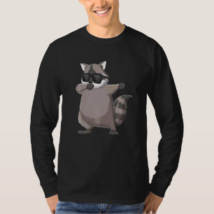 Camiseta Dabbing Raccoon Vestindo óculos escuros Dab Dance