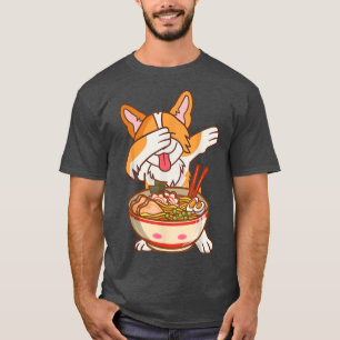 Camiseta Dabbing Ramen Anime  Funny Noodles Kawaii Dog Japa