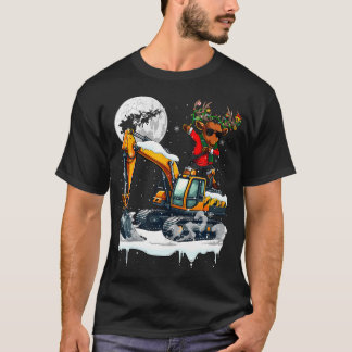 Camiseta Dabbing Reindeer On Excavator Truck Christmas Driv