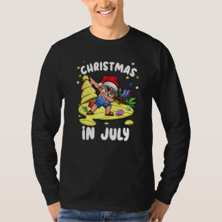 Camiseta Dabbing Santa Claus Christmas In July Xmas Beach V