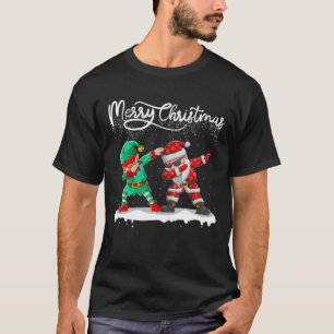 Camiseta Dabbing Santa Claus Elf Amigos Natal Dab