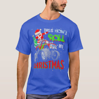 Camiseta Dabbing Santa Claus Monster Truck Boys Natal X