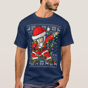 Camiseta Dabbing Santa Claus Xmas Luzes Feias Papais noeis