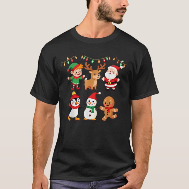 Camiseta Dabbing Santa Elf Friends Christmas Squad Pajama  (Frente)