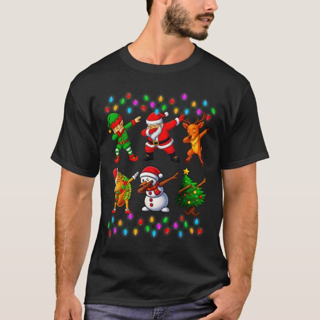 Camiseta Dabbing Santa Elf Friendship Christmas Boys Kids X (Frente)
