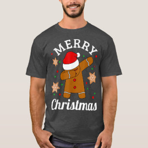Camiseta Dabbing Santa Hat Gingerpão homem Xmas para garota