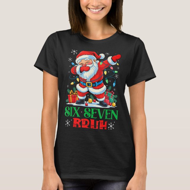 Camiseta Dabbing Santa Six Seven Bruh Funny Christmas 6 7 M (Frente)