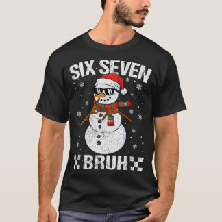 Camiseta Dabbing Santa Snowman 6 7 Meme Christmas Six Seven
