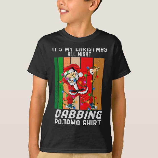 Camiseta Dabbing Santaclaus All Christmas Night Dab Dance  (Frente)