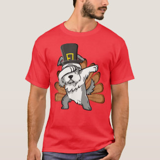 Camiseta Dabbing Schnauzer Dog Owner Sobre A Turquia Engraç