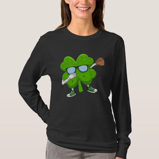 Camiseta Dabbing Shamrock cricket St Patricks Day Men Women (Frente)